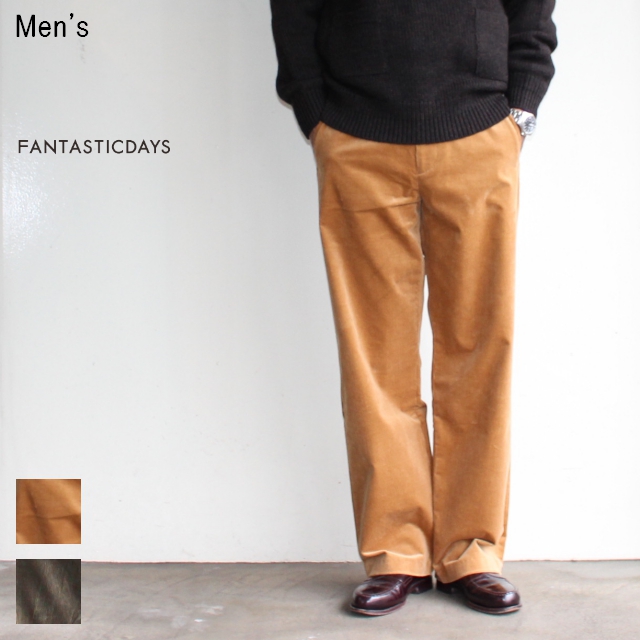 FANTASTICDAYS　コーデュロイワイドパンツ RUSTIC-M-63-02　（CAMEL）