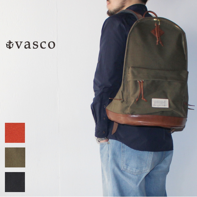 vasco　ナイロンクロスレザーオールドデイパック NYLONCROSS×LEATHER OLD DAYPACK　VSE-202　（KHAKI）