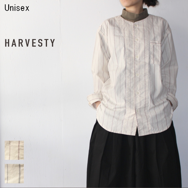 HARVESTY　パジャマシャツ PAJAMA SHIRT　A31706　（WINE STRIPE）　