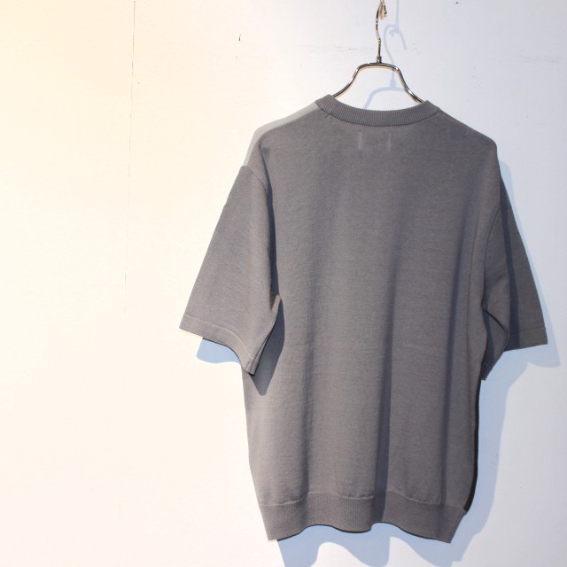 weac. パッチワーク半袖ニット COLOR PATCH KNIT (GRAY) - 画像 (3)