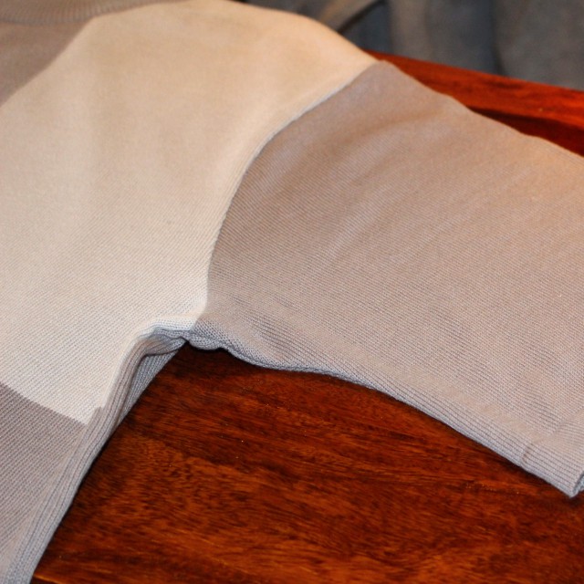 weac. パッチワーク半袖ニット COLOR PATCH KNIT (GRAY) - 画像 (7)