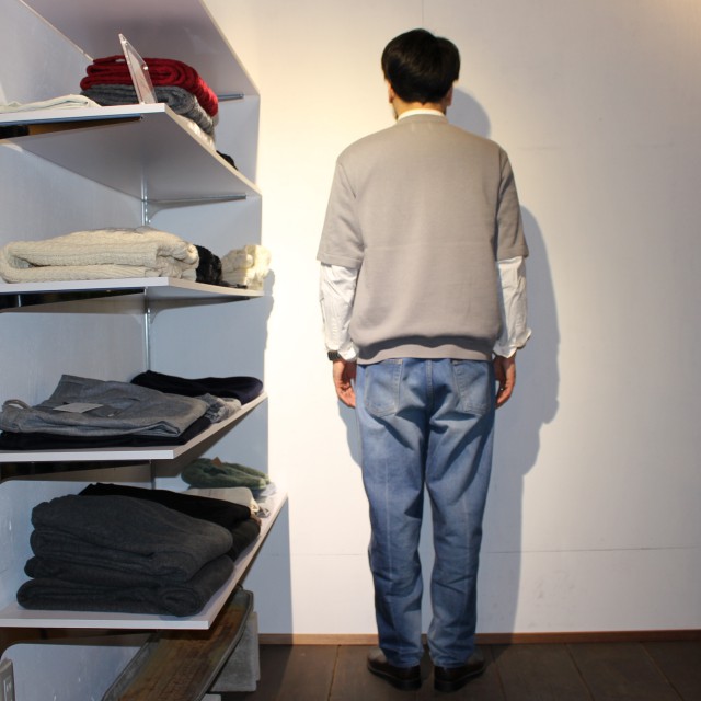 weac. パッチワーク半袖ニット COLOR PATCH KNIT (GRAY) - 画像 (13)