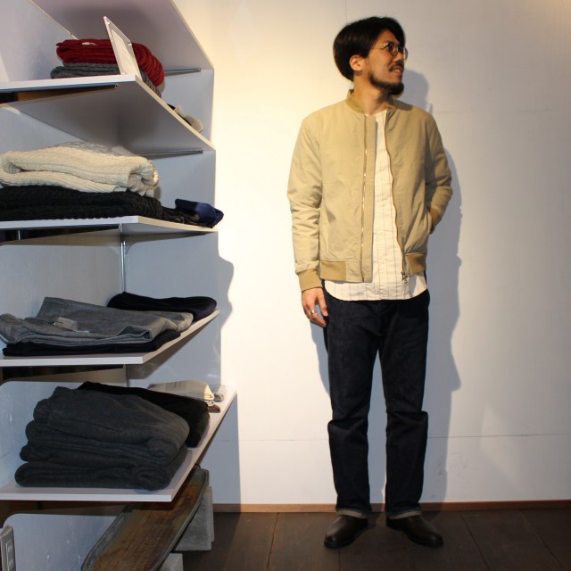 UpscapeAudience　ナイロンオックスブルゾン NYLON OX MA-1 BLOUSON　AUD2648　（BEIGE）