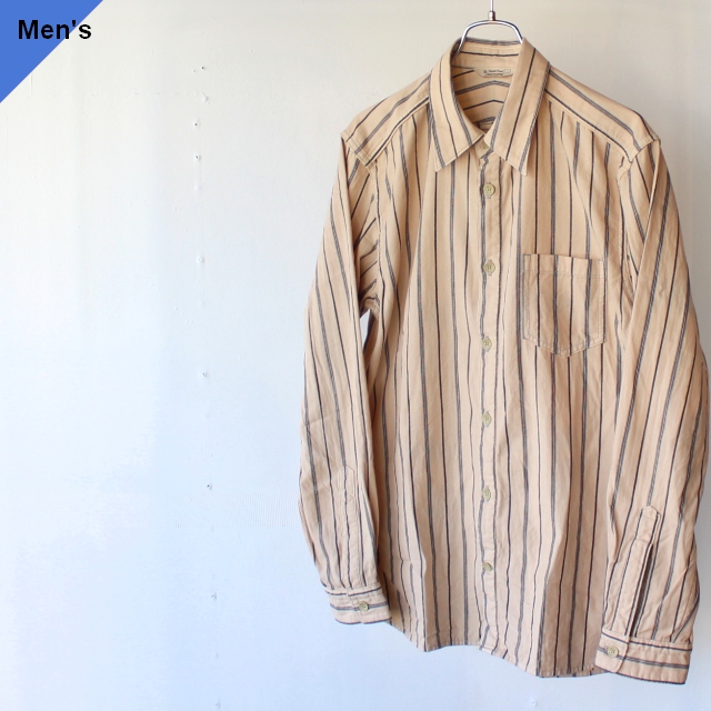 Orgueil オルゲイユ Stripe Work Shirt ストライプワークシャツ Beige