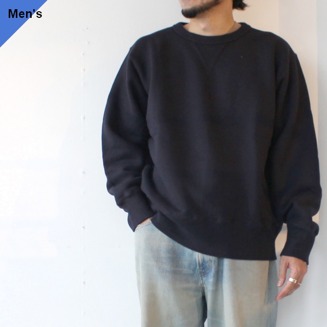 Siora ヘビーウェイトスウェットクルー Heavy fleece sweat ブラックネイビー