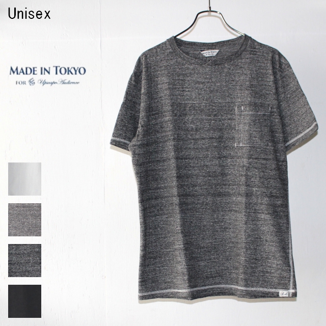 UpscapeAudience　吊り編み天竺ポケットTEE　AUD1857　（CHARCOAL）