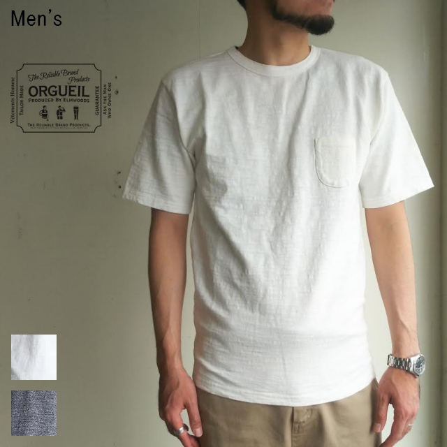 ORGUEIL　吊り編み天竺クルーネックT Crew Neck T-Shirt 　OR-9015　（WHITE）