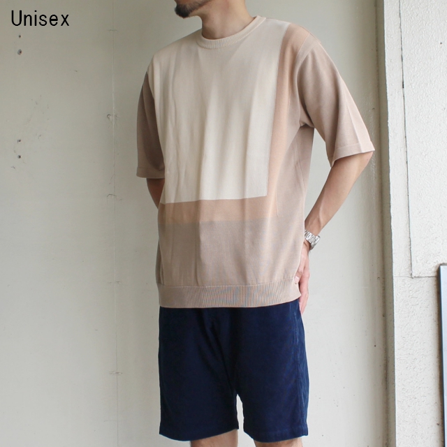 weac.　カラー半袖ニット COLOR KNIT　（BEIGE）