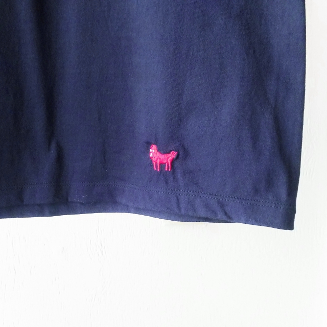 weac. パグ刺繍ポケットTシャツ PUG-T (NAVY) - 画像 (6)