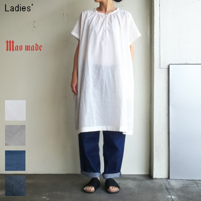 maomade　コットンリネンワンピース Cotton Linen Onepiece　721309　（WHITE）