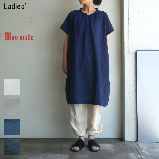 maomade　コットンリネンワンピース Cotton Linen Onepiece　721309　（NAVY）