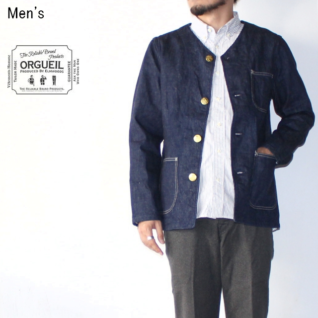 ORGUEIL　ノーカラーデニムジャケット Nocollar Dnim Jacket　OR-4088　（INDIGO）