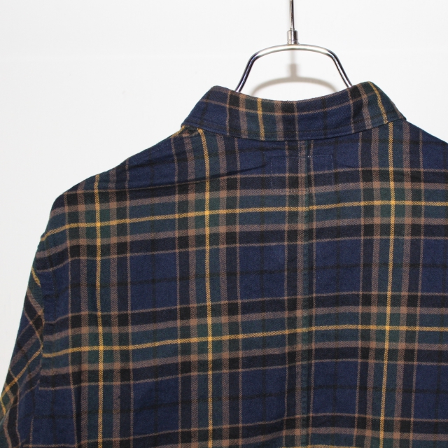 weac. コットンネルチェックシャツ KURUMICHAN (NAVY×YELLOW) - 画像 (5)