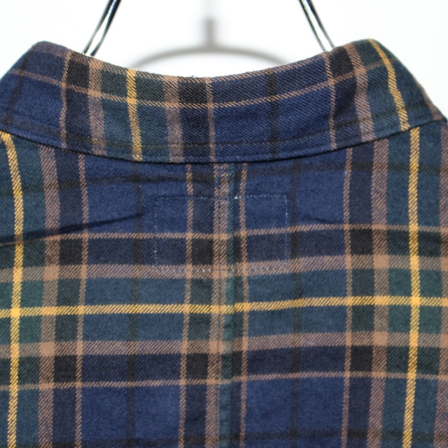 weac. コットンネルチェックシャツ KURUMICHAN (NAVY×YELLOW) - 画像 (6)