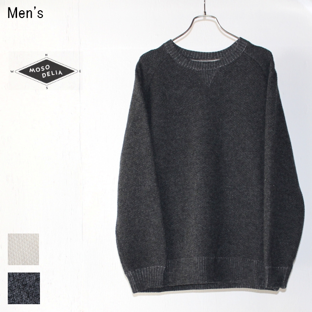 MOSODELIA　接結ニットクルー QUARTER KNIT 17AW-C-002　（CHARCOAL）　　