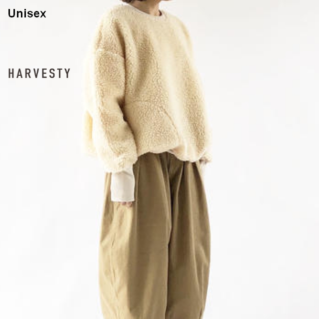 HARVESTY　ボアフリースプルオーバー　A51705　（IVORY）