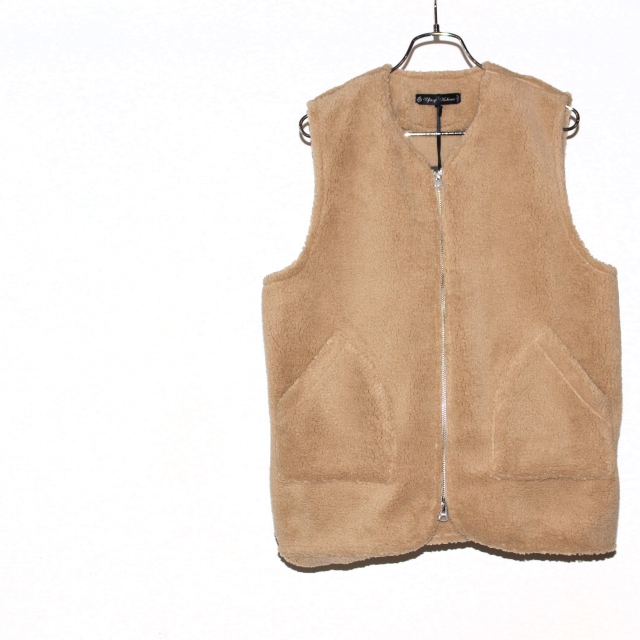 UpscapeAudience ボアフリースZIPベスト AUD2828 (BEIGE) - 画像 (2)