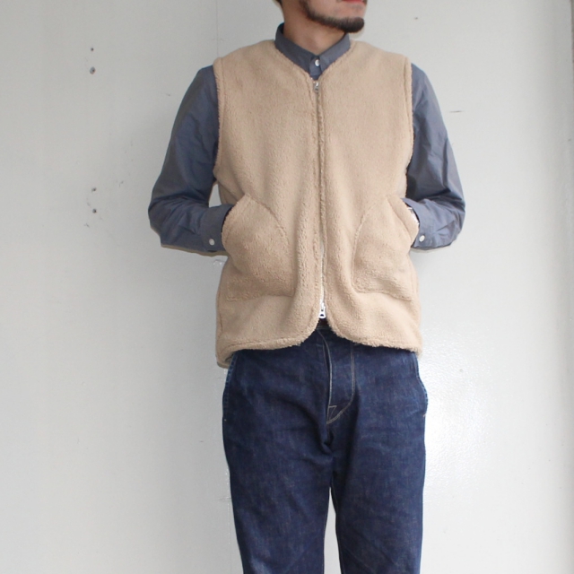 UpscapeAudience ボアフリースZIPベスト AUD2828 (BEIGE) - 画像 (10)