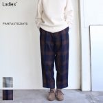 FANTASTICDAYS　チェックワイドアンクルパンツ TAPERED-74-01　（NAVY）　