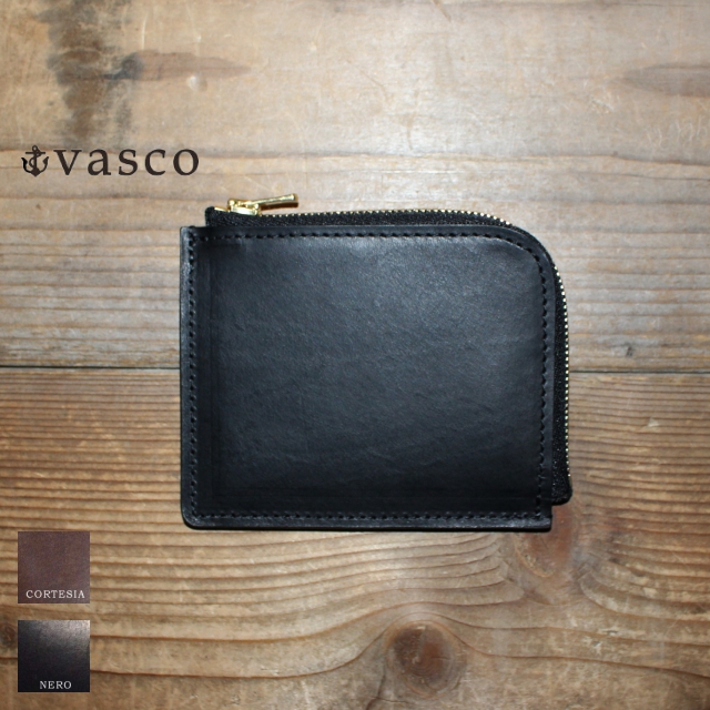 vasco　レザーL字ミニウォレット LEATHER VOYAGE L-ZIPPER MINI WALLET　VSC-707Z　（NERO）