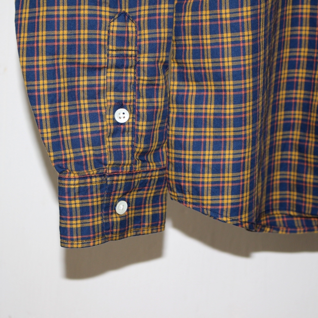 weac. チェックシャツ PUGCHAN (YELLOW×NAVY) - 画像 (7)