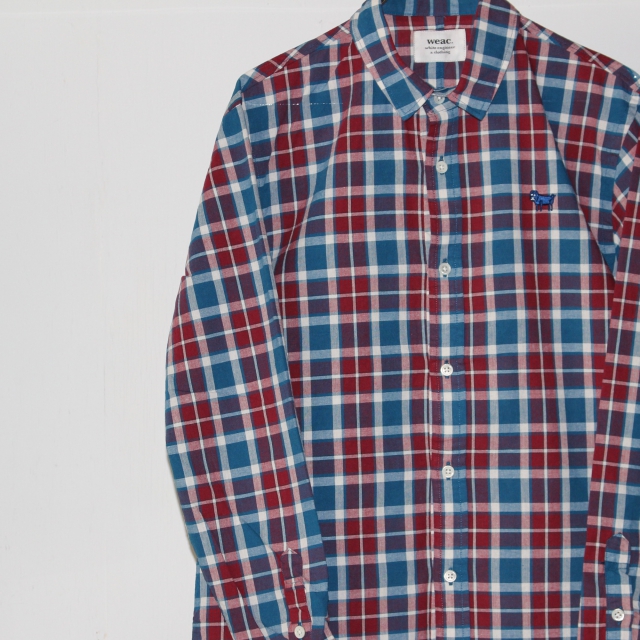 weac. チェックシャツ PUGCHAN (RED×BLUE) - 画像 (5)