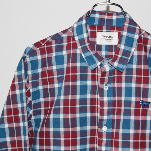 weac. チェックシャツ PUGCHAN (RED×BLUE) - 画像 (2)