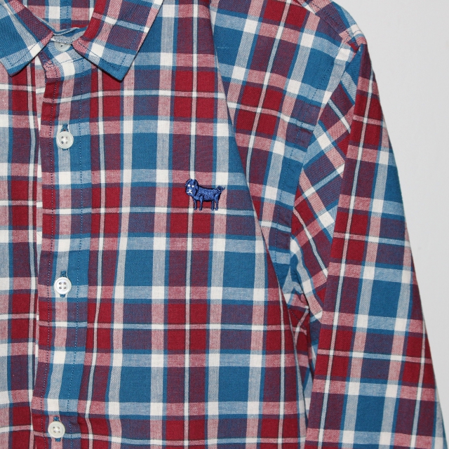 weac. チェックシャツ PUGCHAN (RED×BLUE) - 画像 (6)