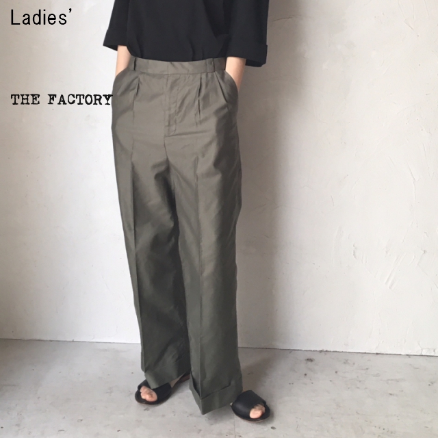 THE FACTORY　モールスキンワイドパンツ TF18SS-0803-2　（KHAKI）