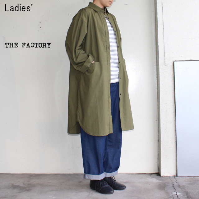 THE FACTORY　タイプライターシャツワンピース　TF18SS-0107　（KHAKI）