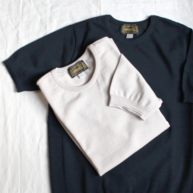 Orgueil 半袖リブニットTシャツ Knit Tshirt OR-4100 (ネイビー) - 画像 (3)