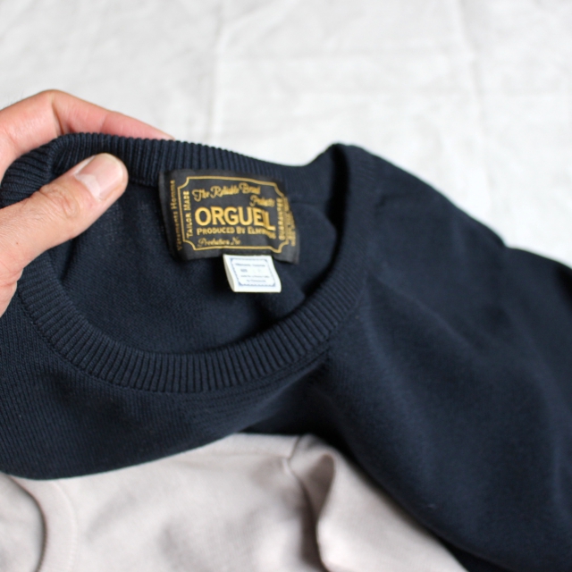 Orgueil 半袖リブニットTシャツ Knit Tshirt OR-4100 (ネイビー) - 画像 (4)