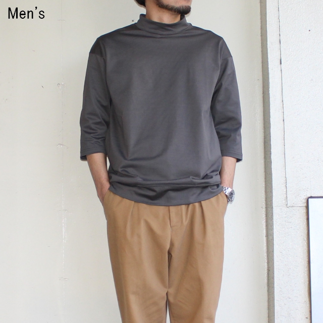 MOSODELIA　度詰めモックネック7/S　（OLIVE GRAY）　　