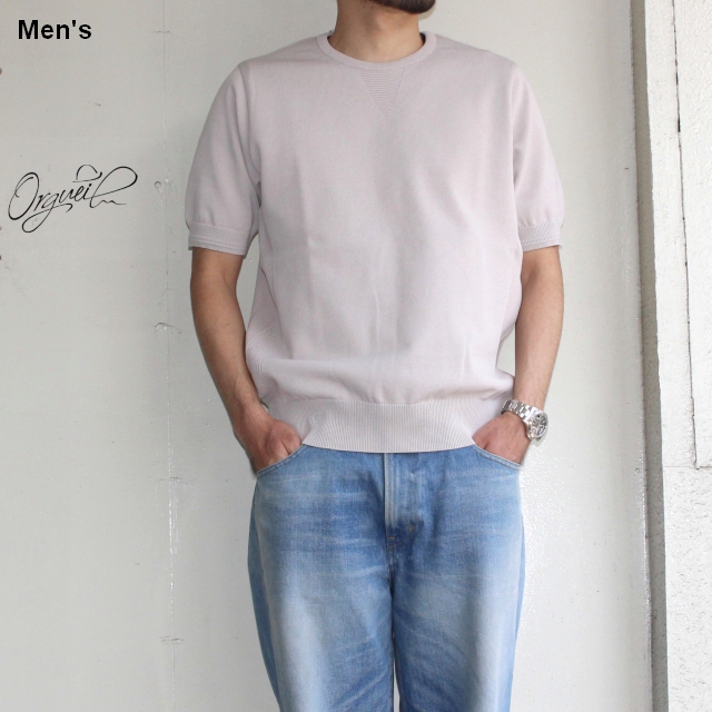 Orgueil　半袖リブニットTシャツ　Knit Tshirt 　OR-4100　（GRAY）