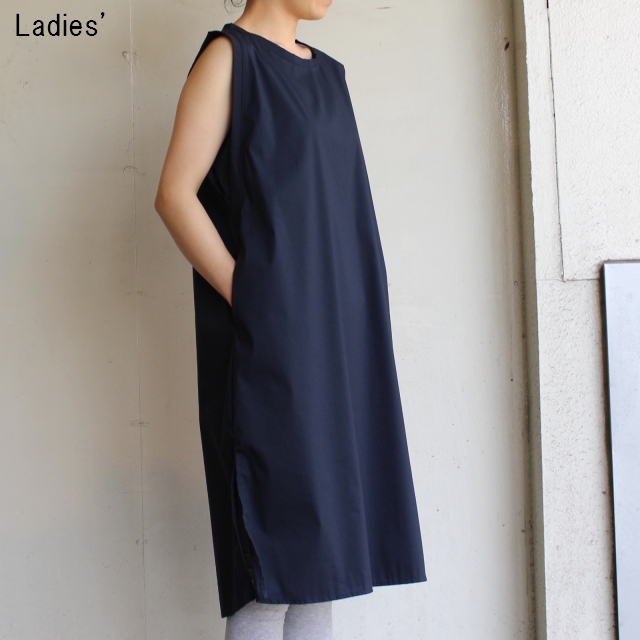 maomade　ノースリーブシャツワンピース　（NAVY）