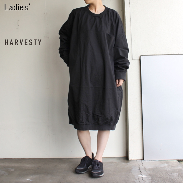 HARVESTY　コットンツイルエッグワンピース　A41802　（BLACK）　