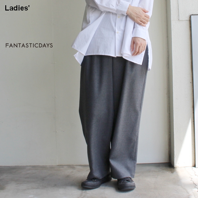 FANTASTICDAYS　 ２タックウールワイドパンツ 2PCROPPED-83-01　（GRAY）　