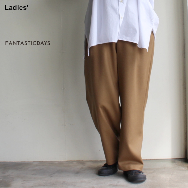 FANTASTICDAYS　 ２タックウールワイドパンツ 2PCROPPED-83-01　（CAMEL）　