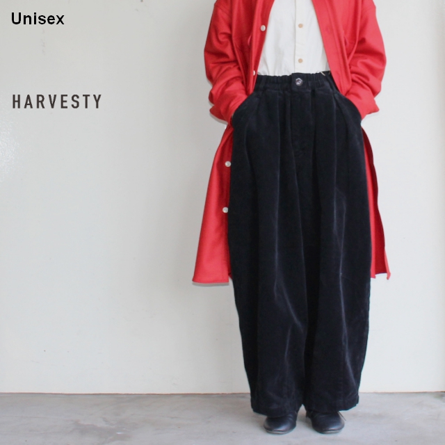 HARVESTY　コーデュロイサーカスパンツ CORDUROY CIRCUS PANTS　A11716　（BLACK）