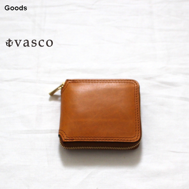 vasco　オイルドレザーショートウォレット　LEATHER VOYAGE ROUND ZIP SHORT WALLET　VSC-700Z　（タン）