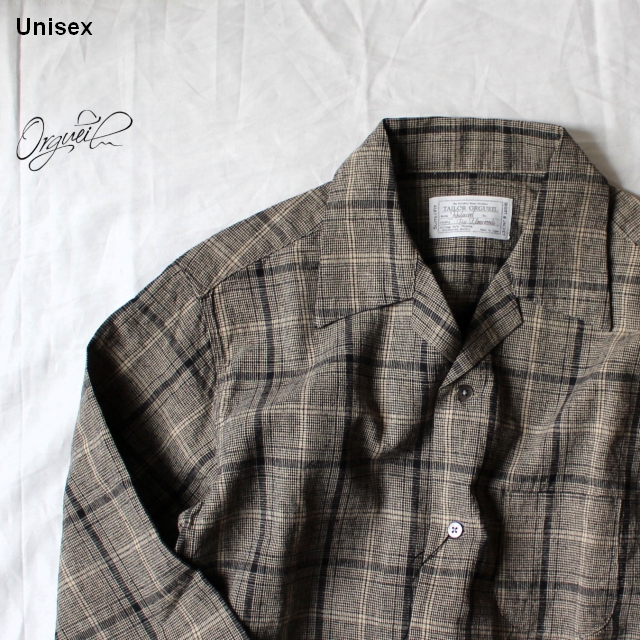 Orgueil オープンカラーチェックシャツ Open Collared Shirt OR-5036A