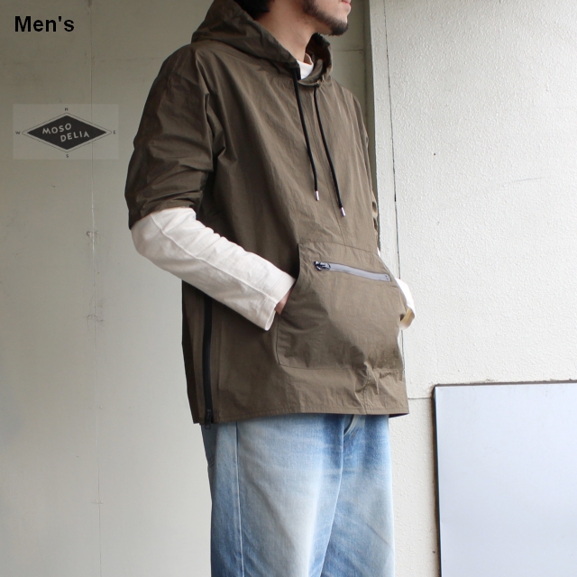 mosodelia　ナイロンスモックパーカ　SMOCK PARKER　19SS-O-003　（オリーブ）　