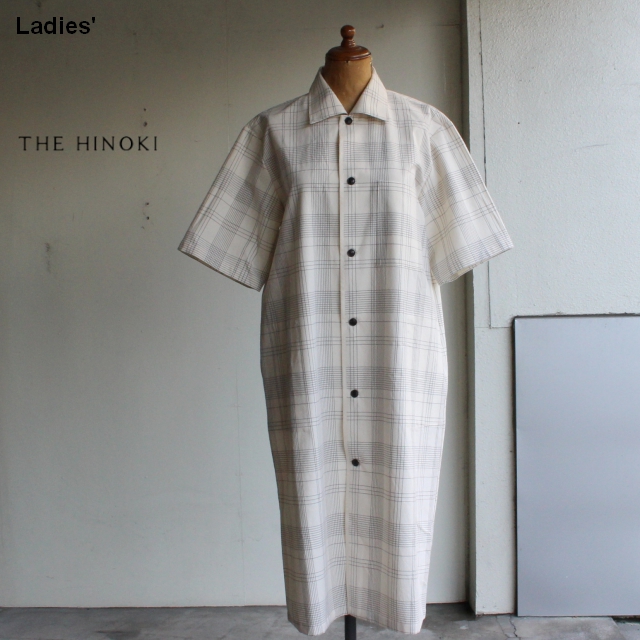 THE HINOKI　オーガニックコットンHSシャツドレス　TH19S-18　（チェック）