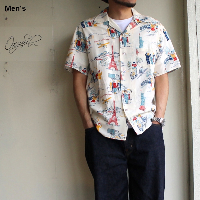 Orgueil アロハシャツ Open Collared Shirt ベージュ OR-5030B | C