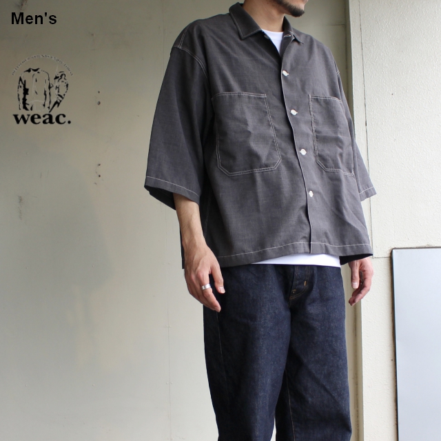 weac.　８分袖ルーズフィットシャツ　ELBERT　（グレー）