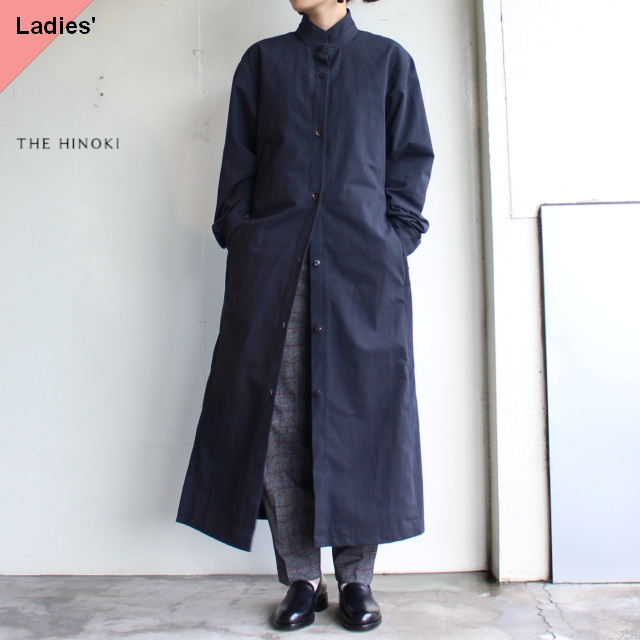 THE HINOKI コットン馬布スタンドアップカラーシャツドレス TH19W-14 ブラック | C.COUNTLY | シーカウントリー |  長野県松本市セレクトショップ