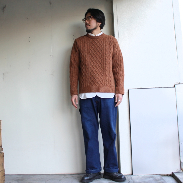 Orgueil ケーブルニット OR-4153 オレンジブラウン - 画像 (6)