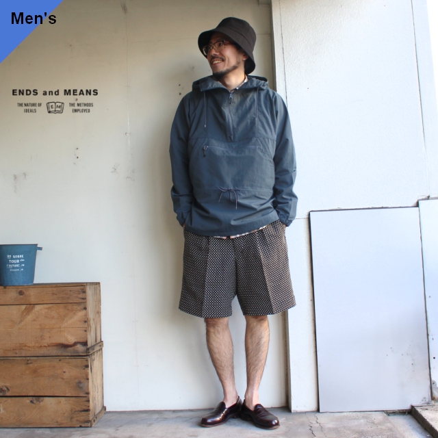 ENDS and MEANS  Field Half Parka ブラック柄デザイン無地