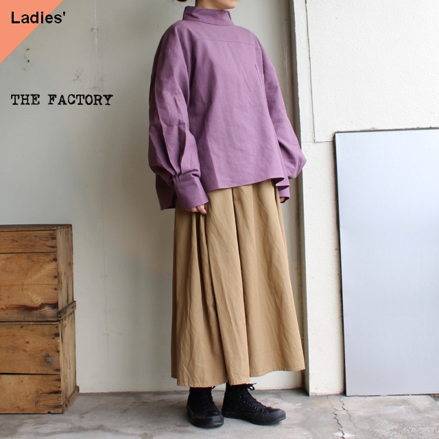 THE FACTORY　リネン×コットンキャンバスロングシャツ TF2010111　Mauve