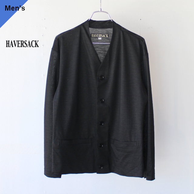 HAVERSACK ハバーサック 812026 ラミー天竺Vカーディガン BLACK - C 